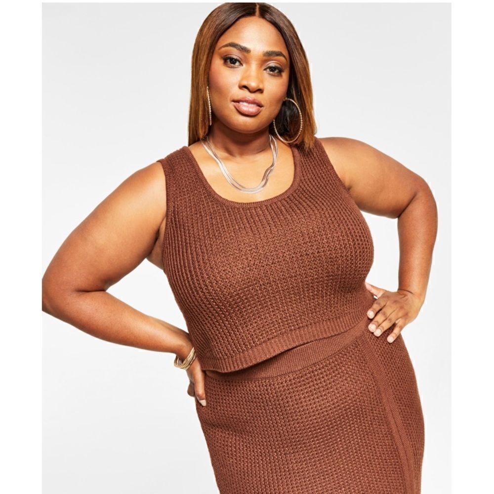 Nina Parker Trendy Plus Size Crochet Tank Top, Created for Macy's NWT size 2x